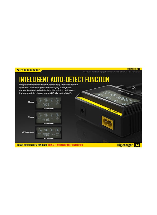 NITECORE - D4 Universal Battery Digital Charger 18650 LCD Display Charging Device for AA AAA Li ion Batteries - Image 1