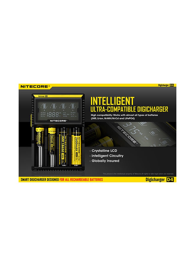 NITECORE - D4 Universal Battery Digital Charger 18650 LCD Display Charging Device for AA AAA Li ion Batteries - Image 1