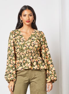 NA-KD Puff Sleeve Top Multicolor  - Image 1