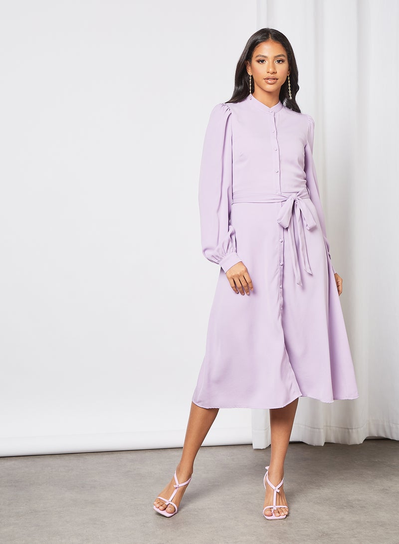 Puff Sleeve Midi Dress Light Purple - v1633427889/N48464946V_3