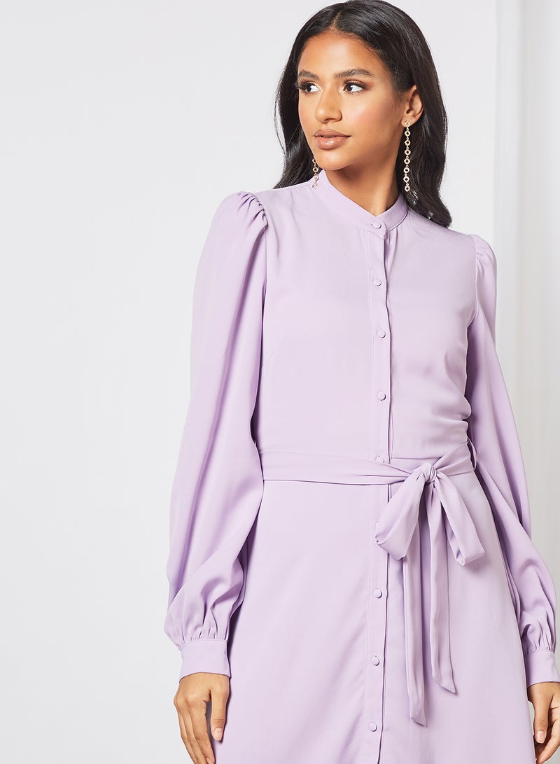 Puff Sleeve Midi Dress Light Purple - v1633427890/N48464946V_4