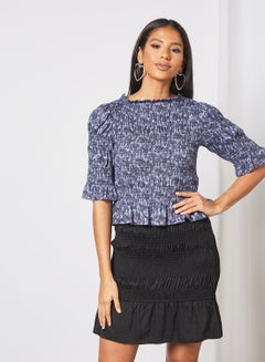 NA-KD Shirred Detail Top Purple  - Image 1
