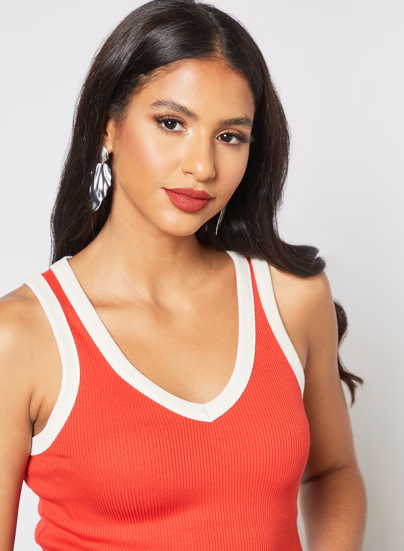 NOISY MAY - Sleeveless Crop Top Red - Image 1