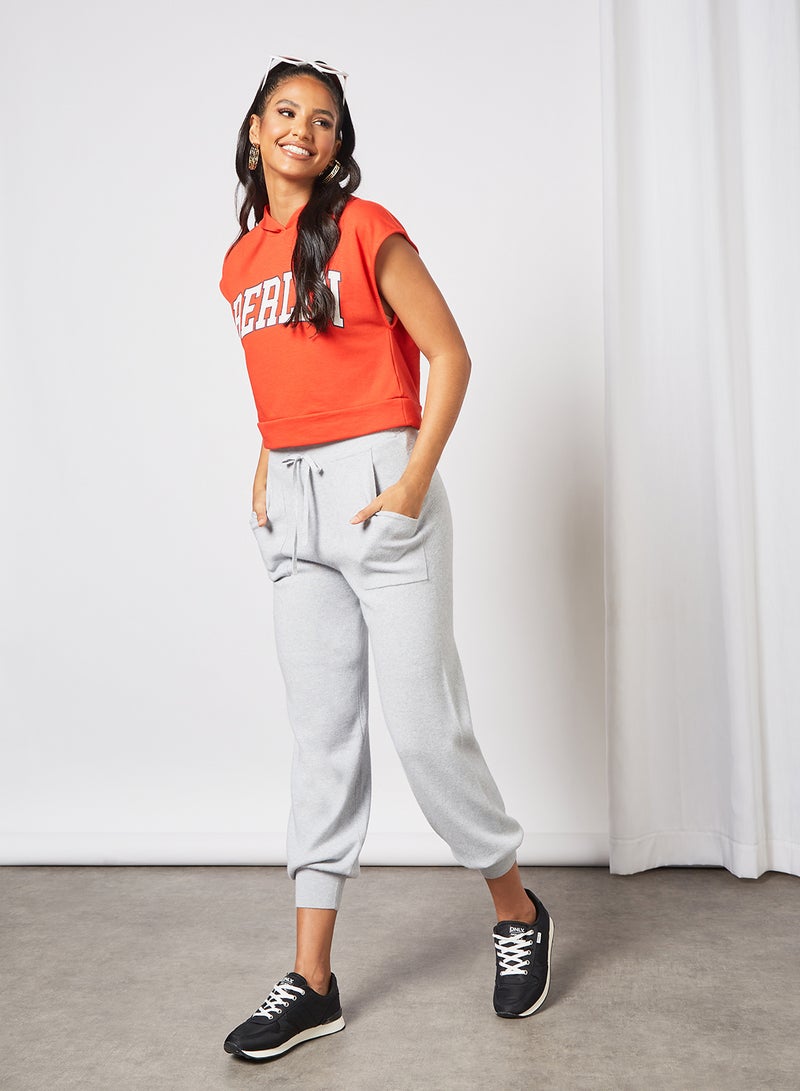 NOISY MAY - Sleeveless Hoodie Red - Image 1