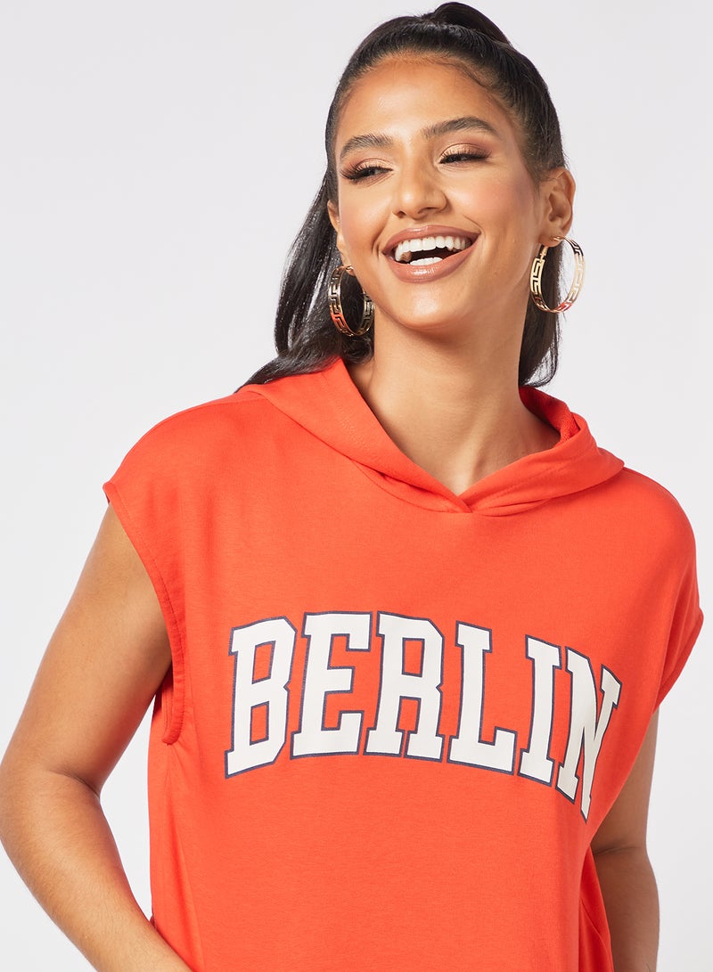 NOISY MAY - Sleeveless Hoodie Red - Image 1