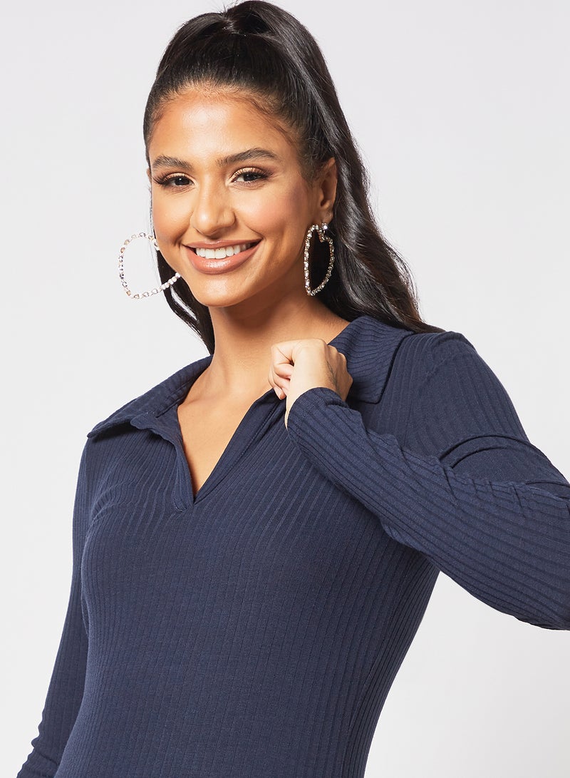 NOISY MAY - Collared Dress Blue - Image 1