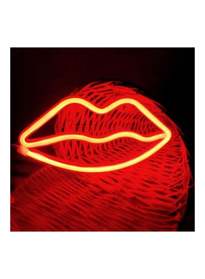 سلة مصباح LED نيون للشفاه أحمر 26 x 14سم - Image 1