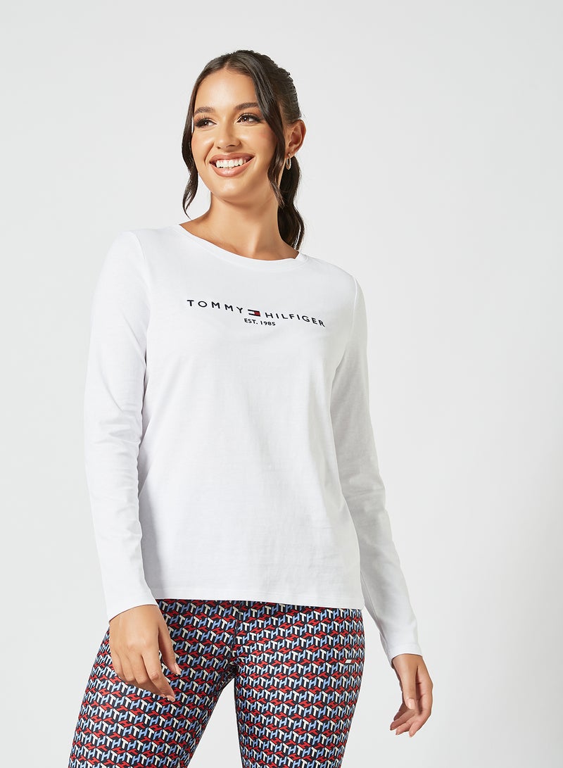 TOMMY HILFIGER Logo Print T-Shirt White - Image 1
