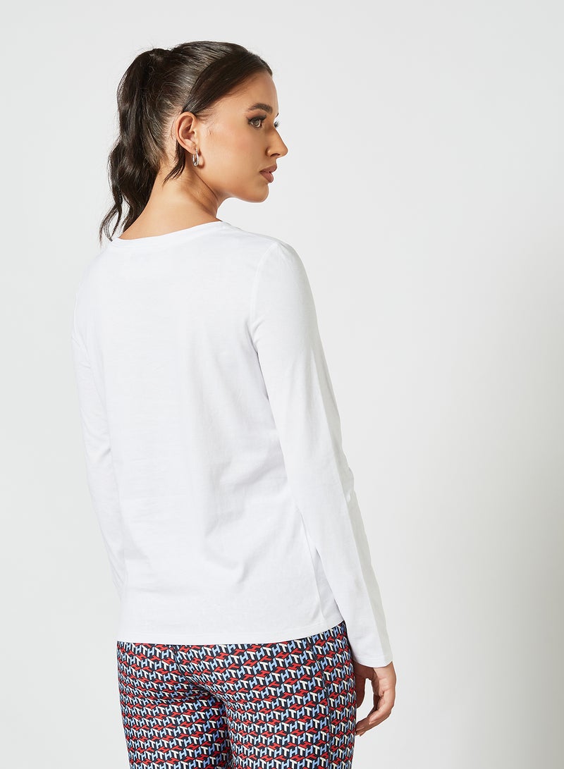 TOMMY HILFIGER Logo Print T-Shirt White - Image 3