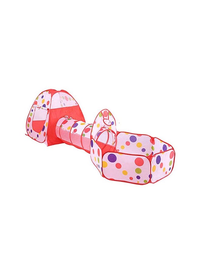 Cool Baby - 3-In-1 Pop Up Foldable Portable Indoor Outdoor Play Tent House With Tunnel And Ball Pool For Children 35x15x25cm - Image 1