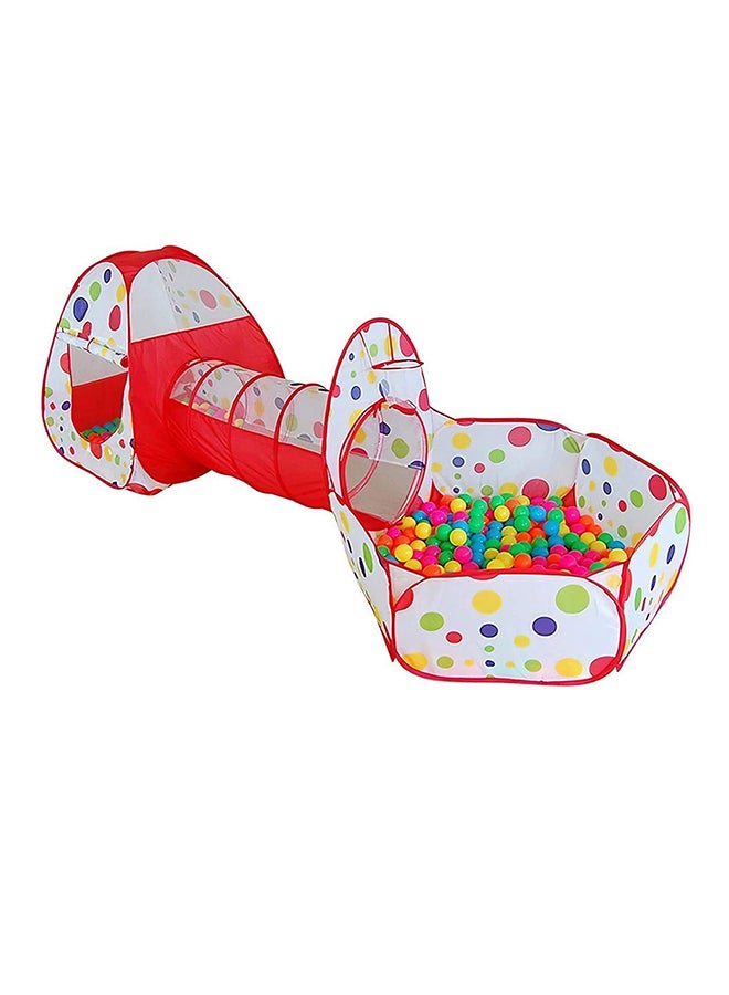 Cool Baby - 3-In-1 Pop Up Foldable Portable Indoor Outdoor Play Tent House With Tunnel And Ball Pool For Children 35x15x25cm - Image 1