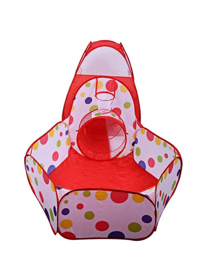 Cool Baby - 3-In-1 Pop Up Foldable Portable Indoor Outdoor Play Tent House With Tunnel And Ball Pool For Children 35x15x25cm - Image 1