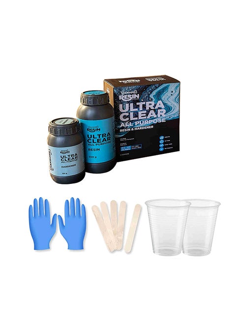 All Purpose Resin And Hardener Beginners Kit Multicolour 650grams