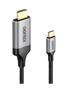 تشوتيك محول بمنفذ ثاندر بولت 3 إلى دقة كامة الوضوح 60 هرتز بكابل USB-C إلى HDMI من النايلون المضفر رمادي  - Image 1