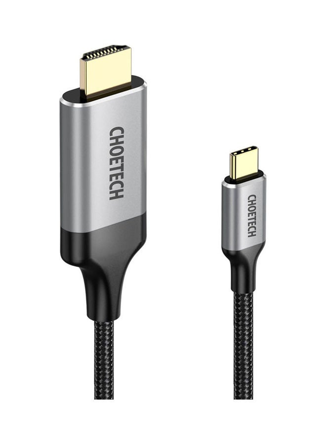 CHOETECH USB-C To HDMI Cable Nylon Braided Thunderbolt 3 To 60hz UHD Adapter Grey  - Image 1