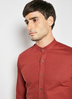 Sivvi x D'Atelier Mandarin Collar Shirt Brown  - Image 5
