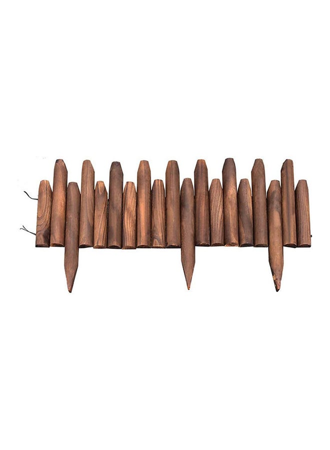 LINGWEI Medium Picket Fencing Garden Fence Brown 120x30cm - Image 1
