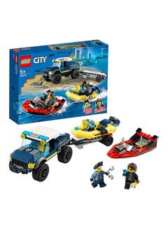 60272 City Elite Police Boat Transport Toy With Floating Pontoon 5+ Years