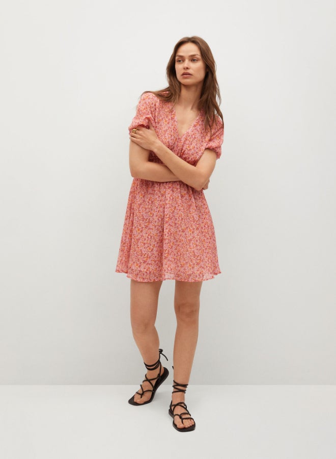 MANGO - Floral Printed Mini Dress Multicolour - Image 1