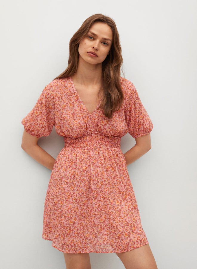 MANGO - Floral Printed Mini Dress Multicolour - Image 1