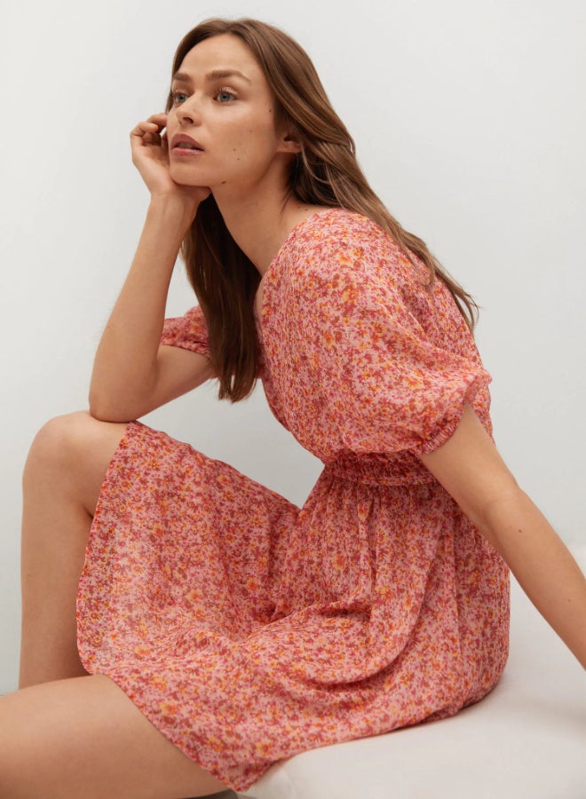 MANGO - Floral Printed Mini Dress Multicolour - Image 1