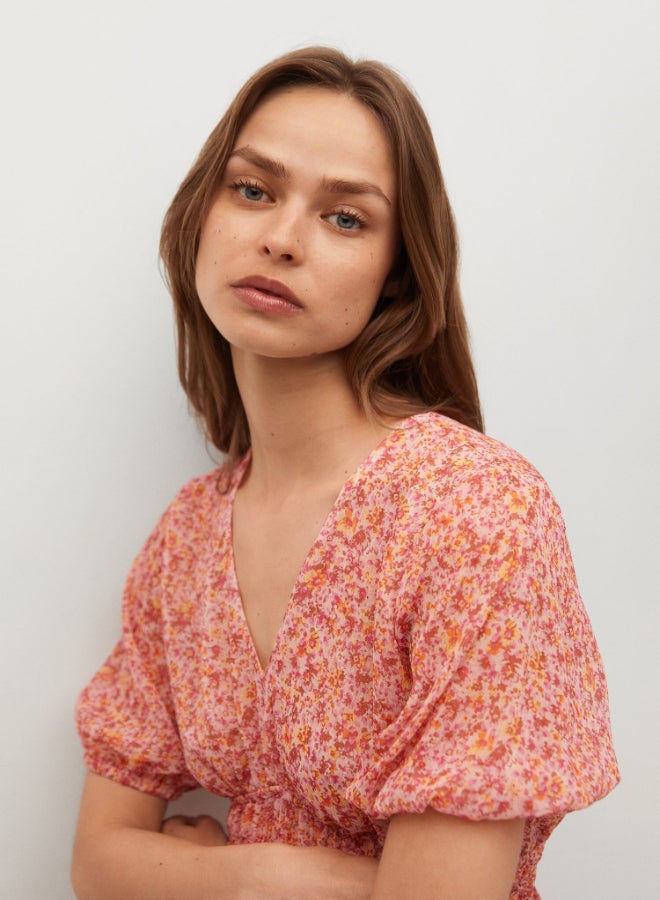 MANGO - Floral Printed Mini Dress Multicolour - Image 1