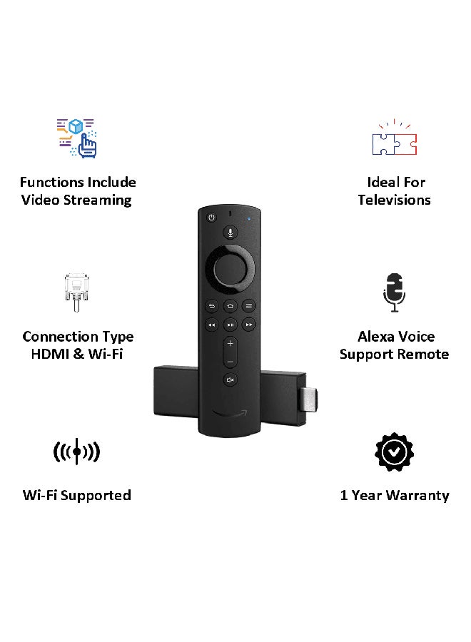 Generic - Fire TV Stick Streaming Device With Alexa Voice Remote Black - Image 1