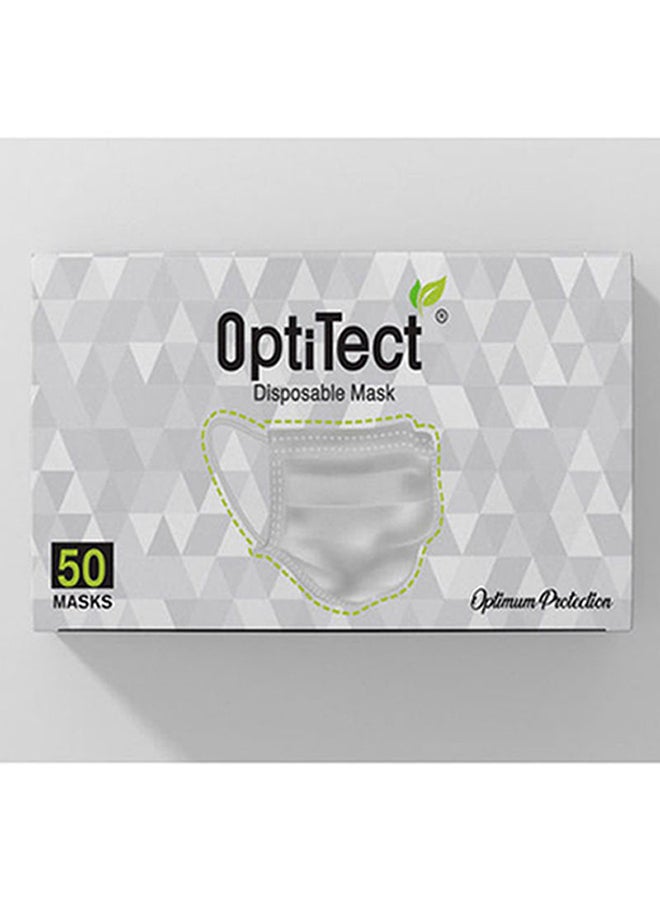 OptiTect - Pack of 50 - 3 Layer Disposable Face Mask (White) - Image 1