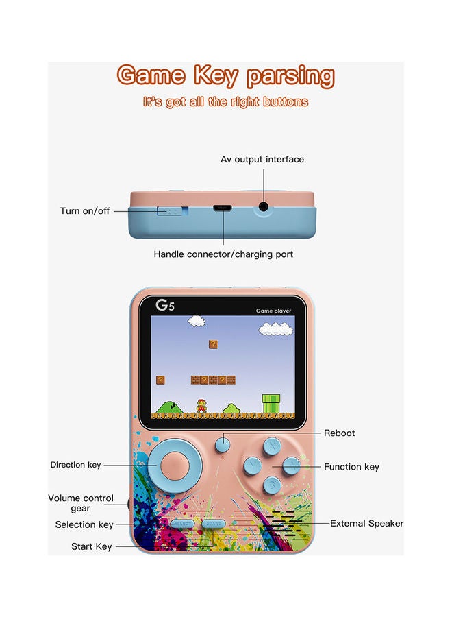 MissTiara - 500-In-1 Super Handheld Game Console For Two Players 10x5x13.7cm - Image 1