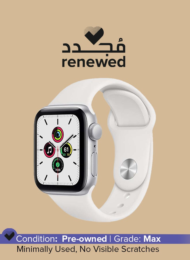 ابل  Renewed - Watch SE-40 mm GPS Silver Aluminium Case with Sport Band White - Image 1