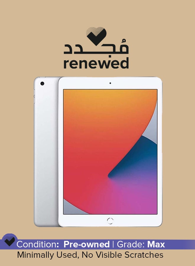 Apple Renewed - iPad - 2020 (8th Generation) 10.2inch, 128GB, WiFi, Silver with Facetime - Middle East Specs - Image 1
