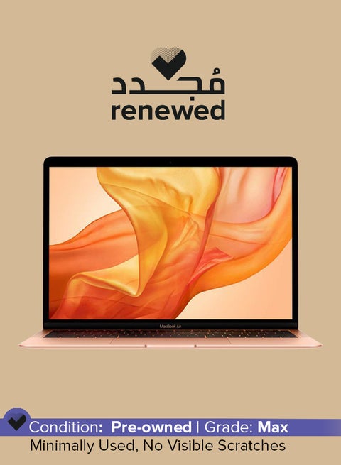 Renewed - MacBook Air (2019) Laptop With 13.3-Inch Retina Display, Core i5 with 1.6GHz Dual Core Processor/8GB RAM/256GB SSD/Intel UHD Graphics 617/English Keyboard Gold