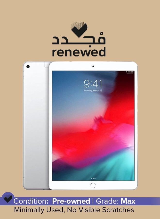 Apple Renewed - iPad Air 2019 (3rd Gen) 10.5inch 64GB Wi-Fi 4G LTE Silver With FaceTime - Image 1