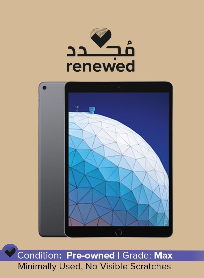 ابل  مُجدد - آي باد آير 2019 (الجيل الثالث) مقاس 10.5 بوصة بذاكرة داخلية 256 جيجابايت وتقنية واي فاي مع تطبيق فيس تايم بلون رمادي فلكي - Image 1