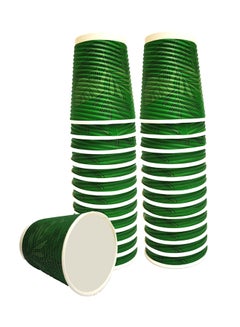 25-Pieces Ripple Paper Cup Without Lid Green 237ml