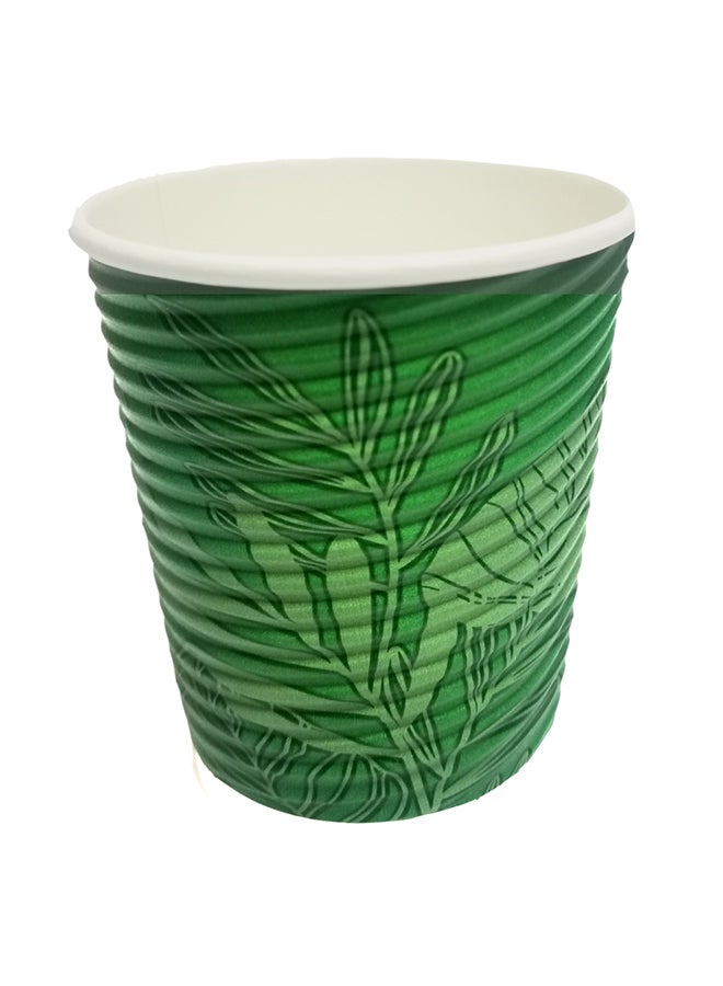 Daily Pack - 25-Pieces Ripple Paper Cup Without Lid Green 237ml - Image 1