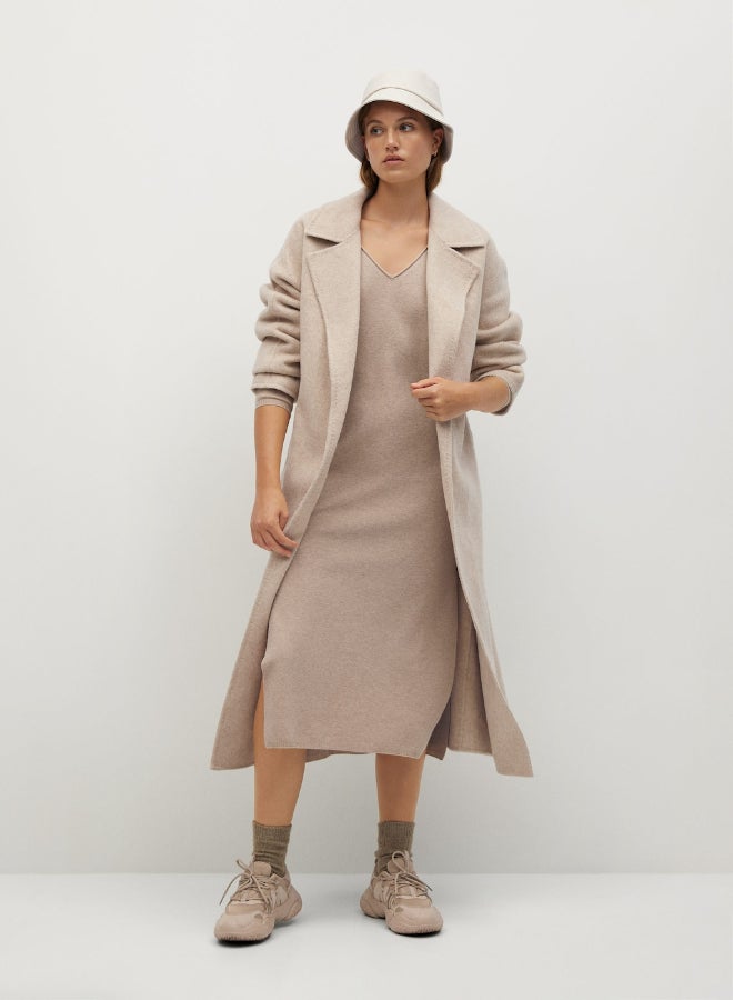 MANGO - Side Slit Dress Light Pastel Grey - Image 1