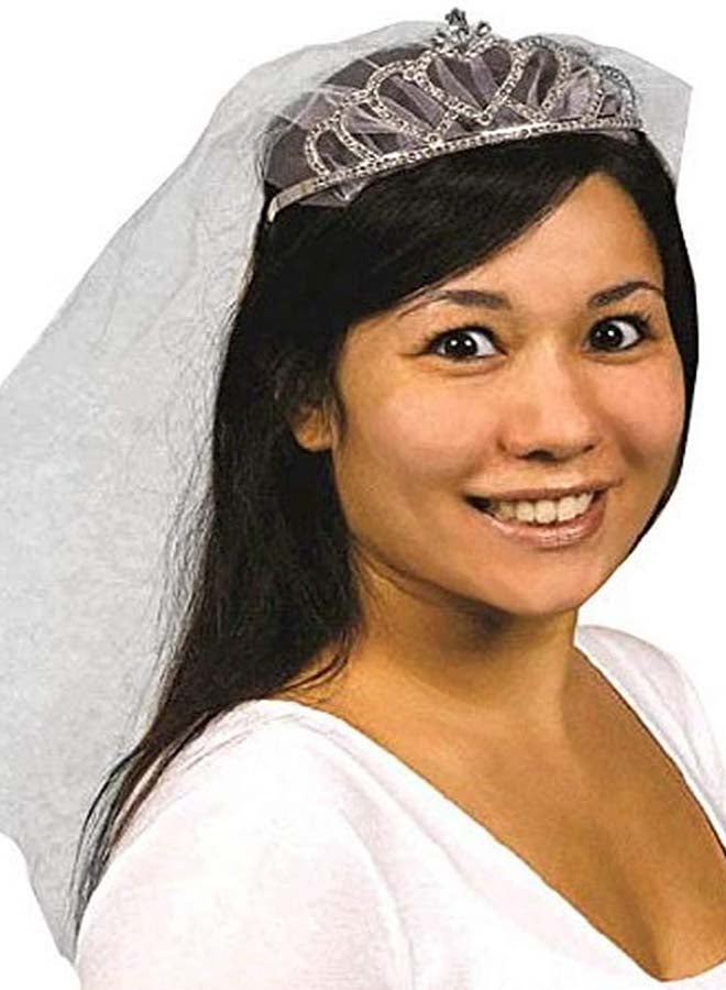 Amscan Rhinestone Tiara with Comb and Veil - Image 2