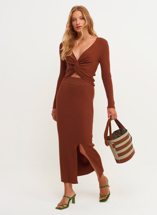 OXXO Cropped Twist Front Top Dark Lori  - Image 2