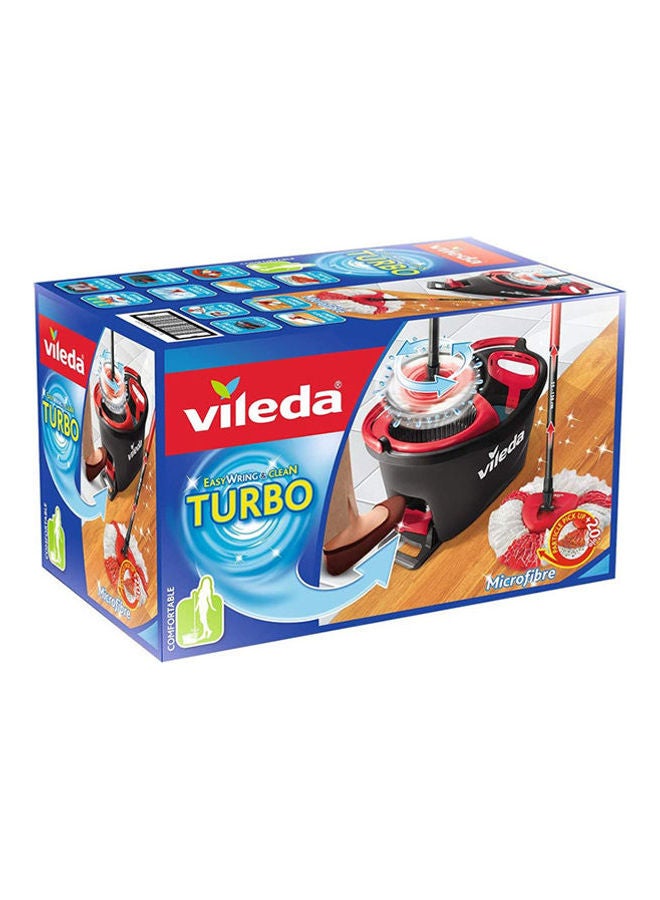 Vileda - Easy Wring And Clean Turbo Microfiber Mop And Bucket Set Grey ‎43.4 x 31.4 x 10cm - Image 1
