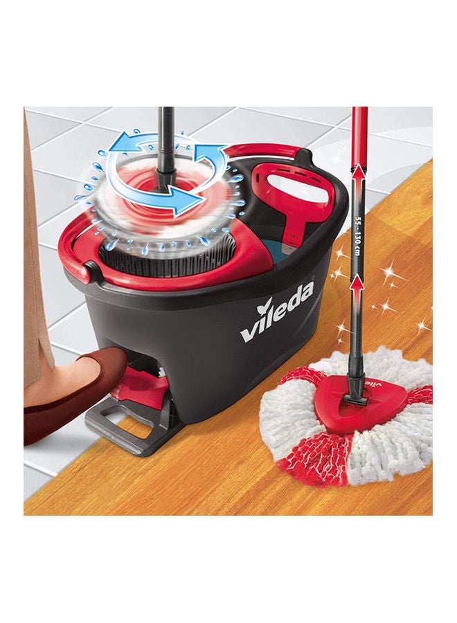 Vileda - Easy Wring And Clean Turbo Microfiber Mop And Bucket Set Grey ‎43.4 x 31.4 x 10cm - Image 1