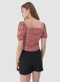 Mohito Floral Print Top Red  - Image 4