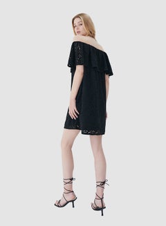 Mohito Openwork Off-Shoulder Dress Black  - Image 4