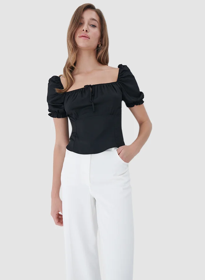 Mohito Square Neck Top Black