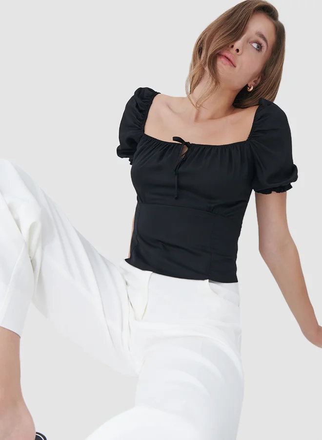 Mohito Square Neck Top Black