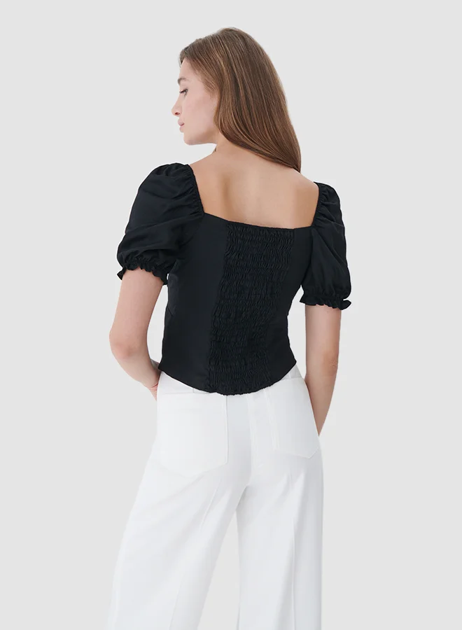 Mohito Square Neck Top Black