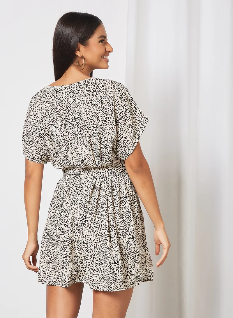 Jacqueline de Yong Printed Mini Dress White