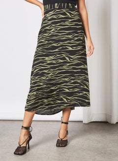 All-Over Print Skirt Black