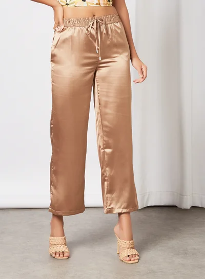 Jacqueline de Yong Satin Pants Brown