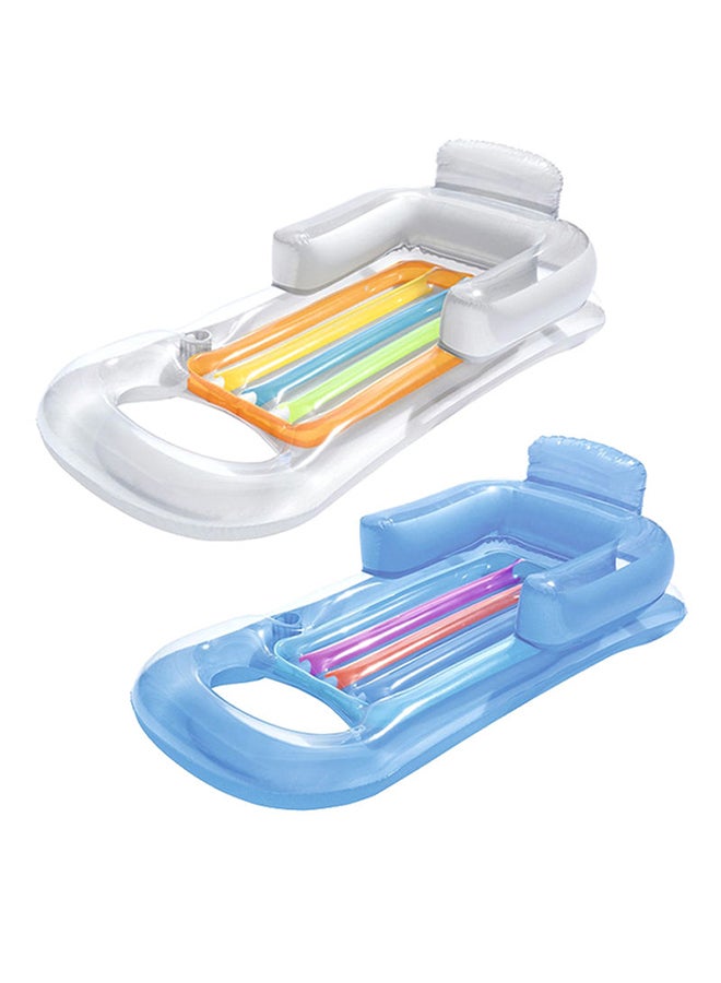 Bestway Inflatable Lounge Pool Float Fantastic Fun Easy To Assemble For Kids Multicolour 161x84cm 161x84cm  - Image 1